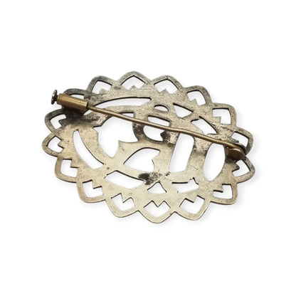 Broche antiguo iniciales “DR” o ’RD’ calado en plata Circa 1940. - LaBizarreSusu