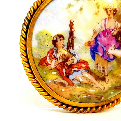 Broche Vintage/Broche de Limoges/Broche Francés. porcelana Limoges.