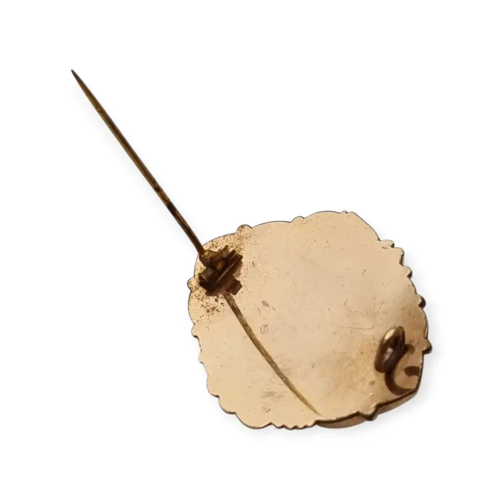 Broche antiguo Victoriano de estilo Biedermeier – nudo escultórico dorado