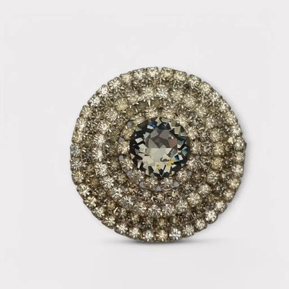 Broche Art Déco vintage con cristales en capas concéntricas circa 1950. Regalos