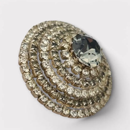 Broche Art Déco vintage con cristales en capas concéntricas circa 1950. Regalos