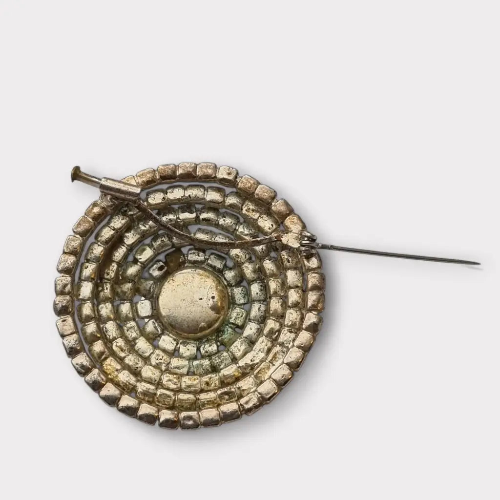 Broche Art Déco vintage con cristales en capas concéntricas circa 1950. Regalos