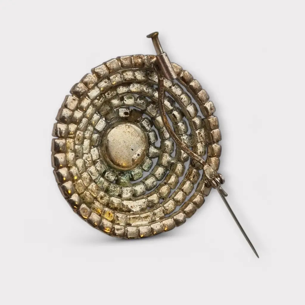 Broche Art Déco vintage con cristales en capas concéntricas circa 1950. Regalos