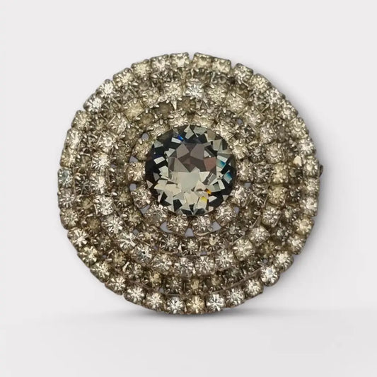 Broche Art Déco vintage con cristales en capas concéntricas circa 1950. Regalos