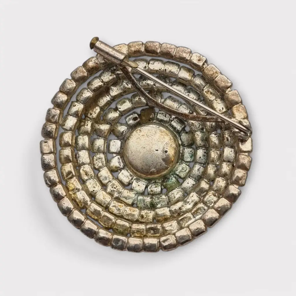 Broche Art Déco vintage con cristales en capas concéntricas circa 1950. Regalos