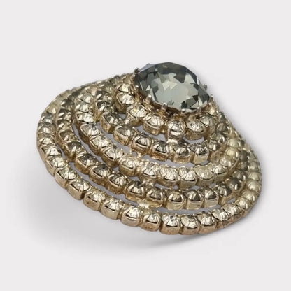 Broche Art Déco vintage con cristales en capas concéntricas circa 1950. Regalos
