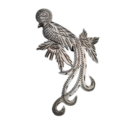 Broche Ave Quetzal Plata Pin Guatemala 900 Exotica Joyas etnicas