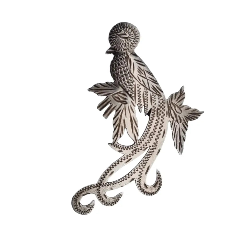 Broche Ave Quetzal Plata Pin Guatemala 900 Exotica Joyas etnicas