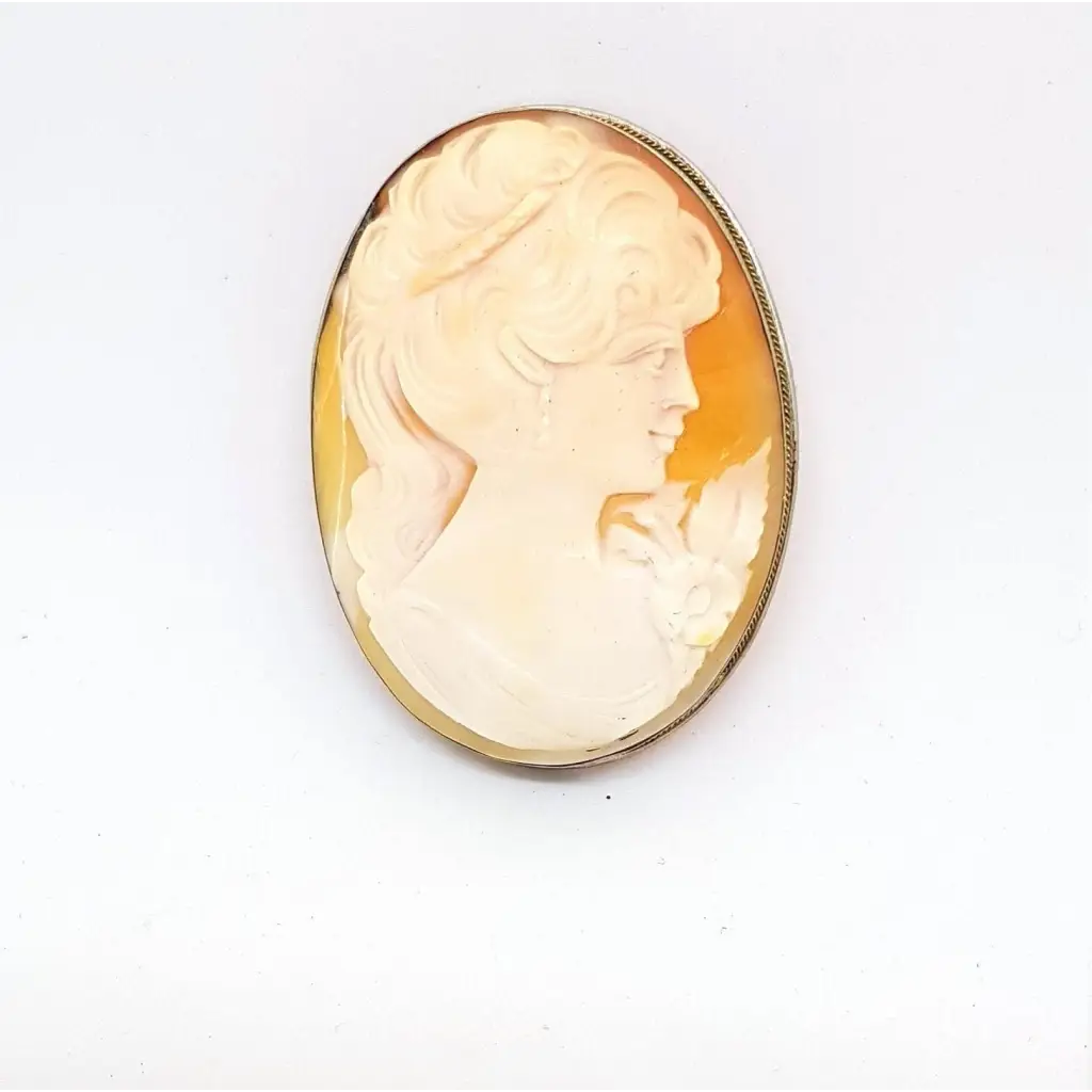 Broche de camafeo concha tallada Old Edwardian broche plata 800 broches