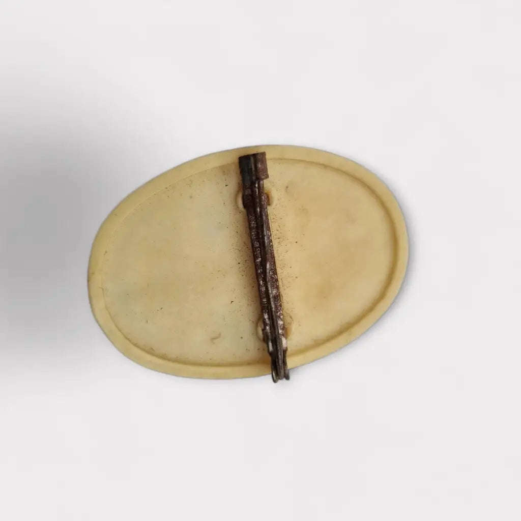 Broche de camafeo ovalado estilo clásico vintage los años 40 en galalita