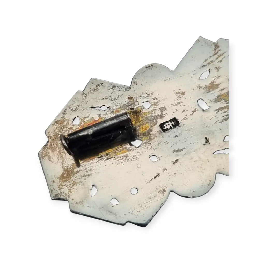 Broche chino antiguo de plata y jade verde firmado con dragones flores