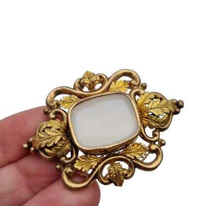 Broche de oro antiguo art nouveau estilo años 20 joyas modernistas con piedra