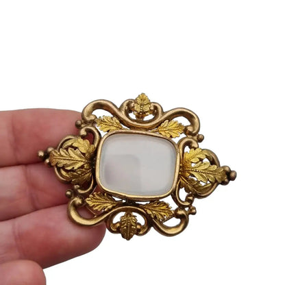 Broche de oro antiguo art nouveau estilo años 20 joyas modernistas con piedra