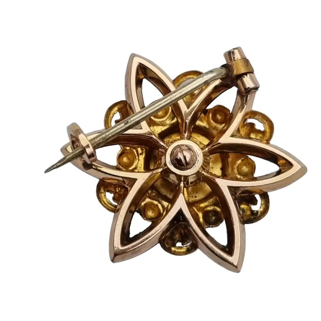 Broche de oro victoriano francés alfiler antiguo joyas estrellas regalos