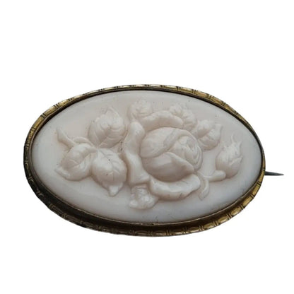 Broche de flor celuloide tallado para mujer ramo floral pasador delicado