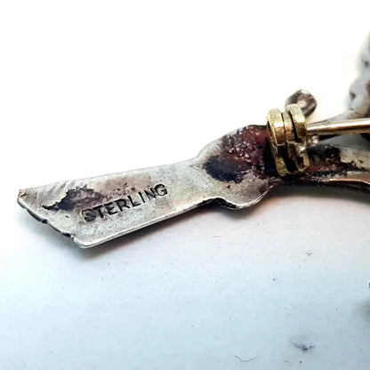 Broche flor en plata de primera ley. Circa 1940. Joyería antigua y vintage.