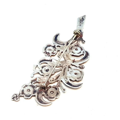 Broche flor en plata de primera ley. Circa 1940. Joyería antigua y vintage.