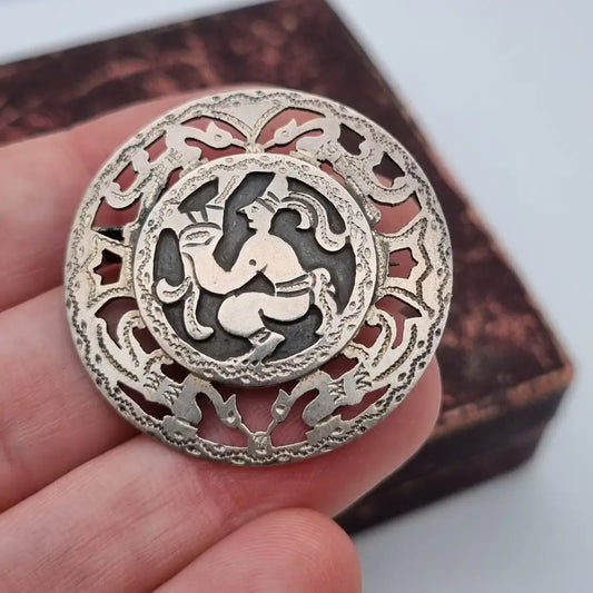 Broche de Guatemala Quetzal Guerreros Plata Colgante