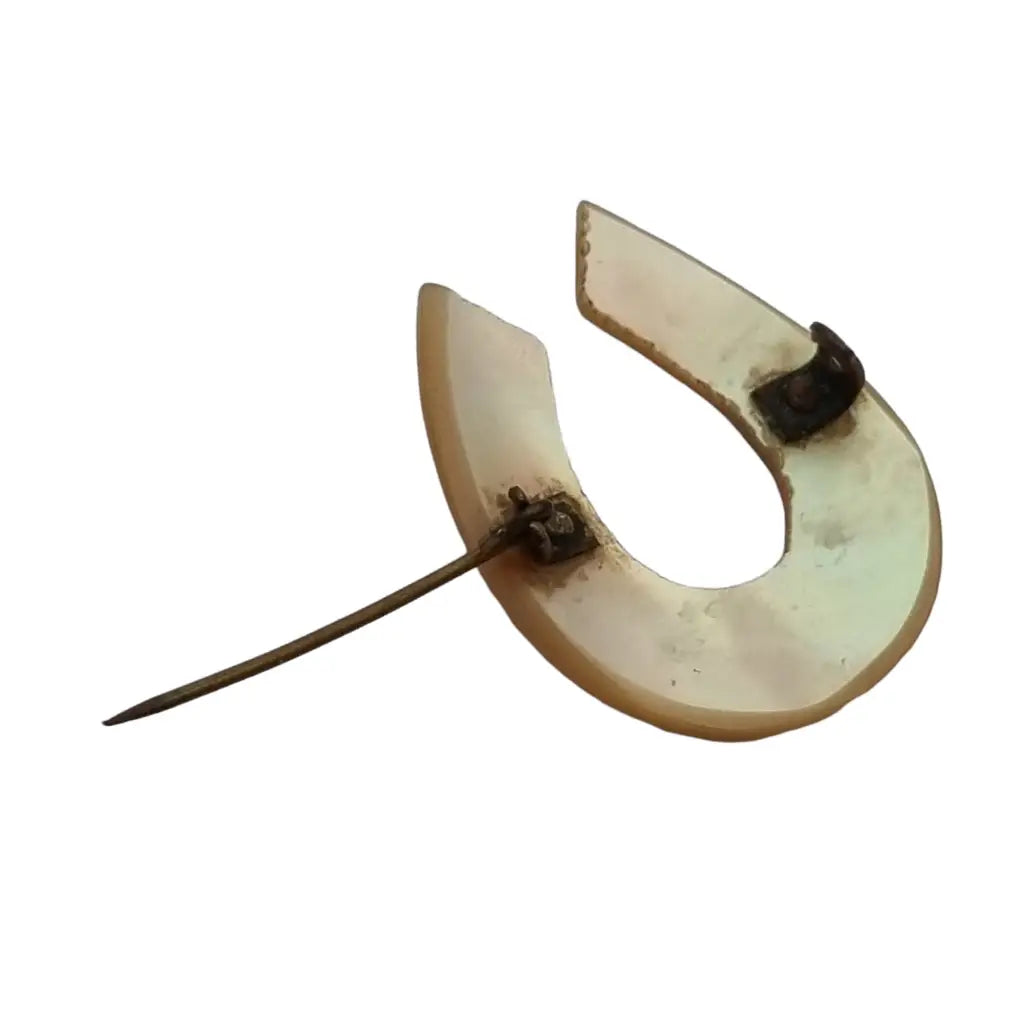 Broche de herradura nácar vintage pin la suerte joyas antiguas y vintage.