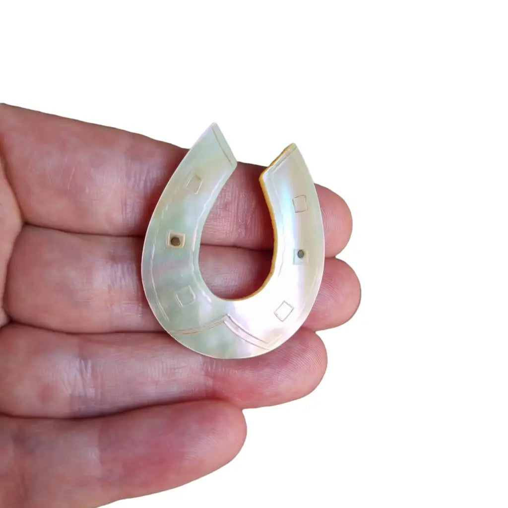 Broche de herradura nácar vintage pin la suerte joyas antiguas y vintage.