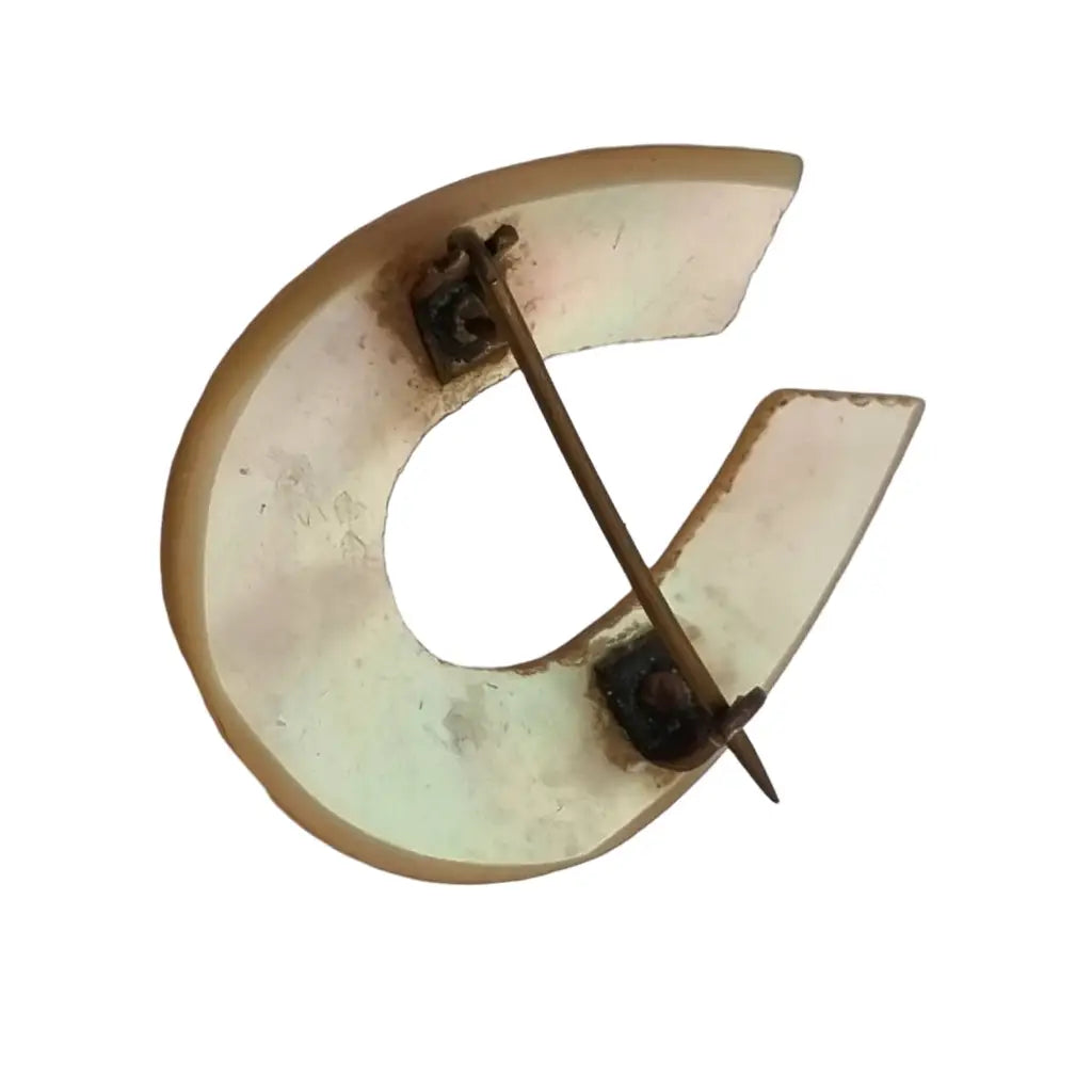 Broche de herradura nácar vintage pin la suerte joyas antiguas y vintage.