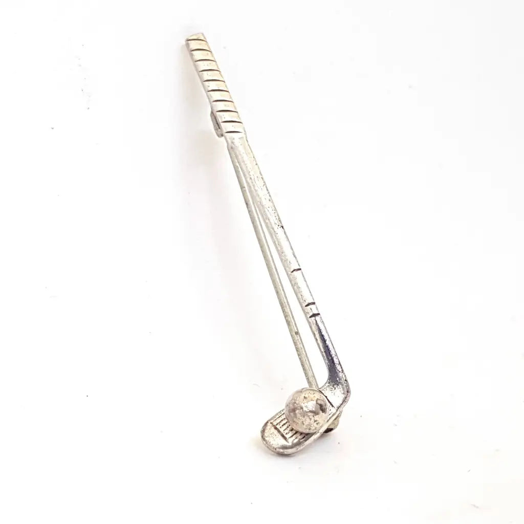 Broche palo de golf plata circa 1980 joyería antigua y vintage.