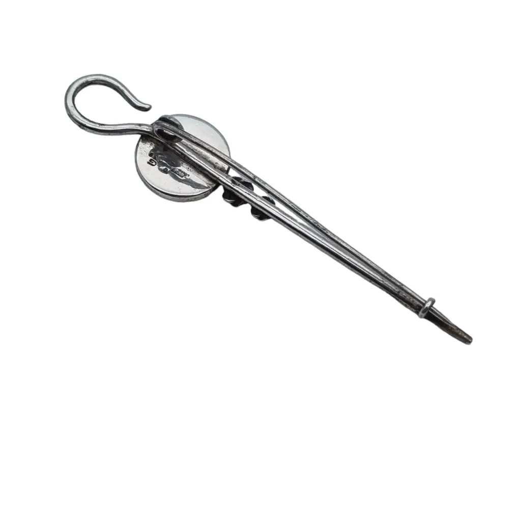 Broche de plata y esmalte vintage para mujer alfiler bufanda regalos.