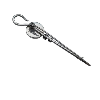 Broche de plata y esmalte vintage para mujer alfiler bufanda regalos.