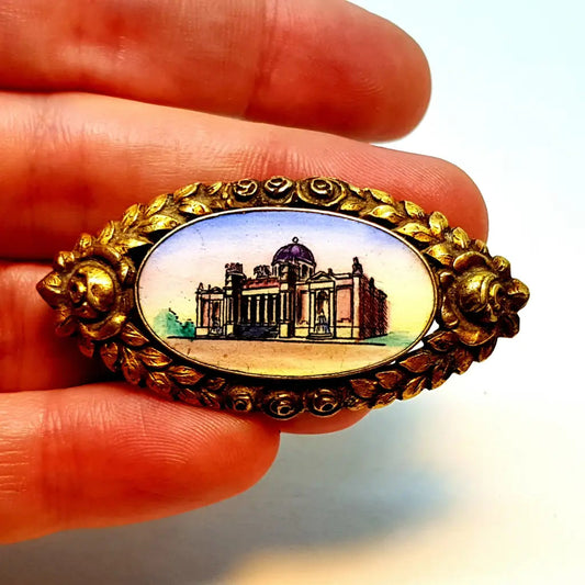 Broche de porcelana vintage joyas para mujer pintura antigua pin antiguo Regalos