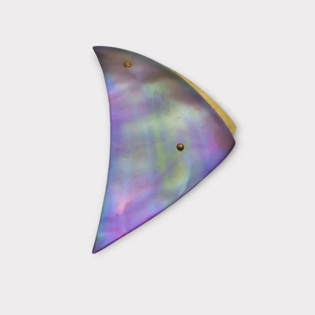 Broche triangular vintage GES. GESCH abulón iridiscente Alemania regalos