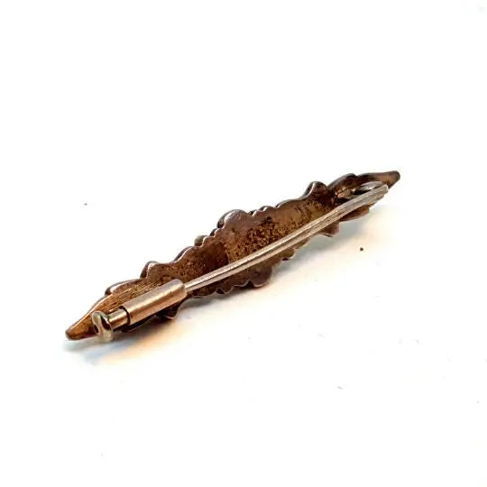 Broche turquesa pin de solapa mujer joyería vintage Art deco. Plata