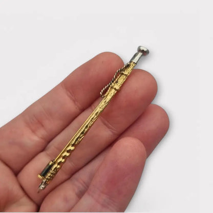 Broche vintage de fusta en plata dorada joyería ecuestre para mujer