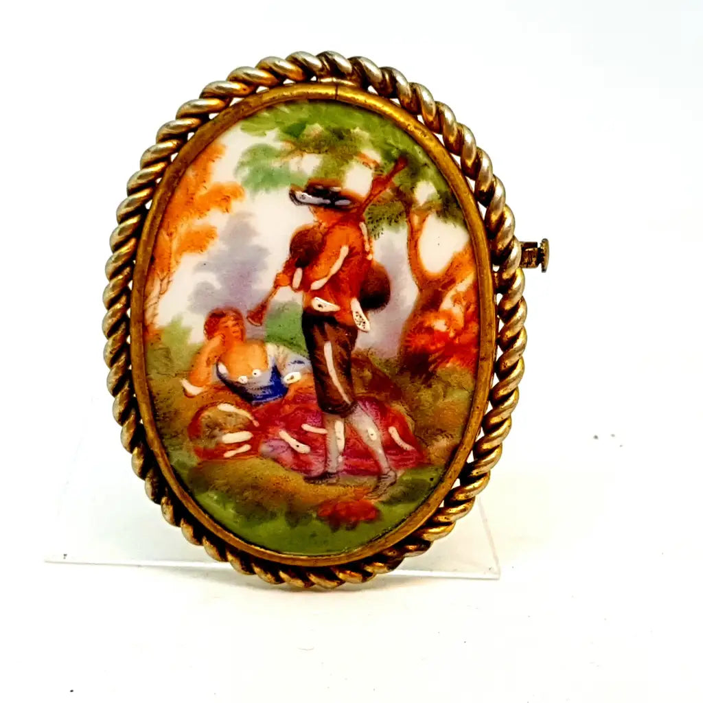 Broche Vintage/Broche de Limoges/Broche Francés. porcelana Limoges.