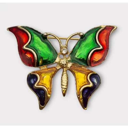 Broche vintage de mariposa esmaltada colores para mujer regalo original