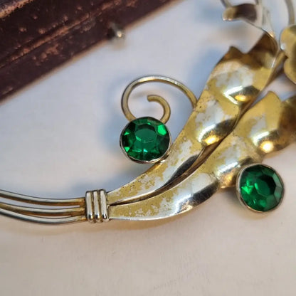 Broche vintage de plata broche flor diseño original. Años 80. Pin.