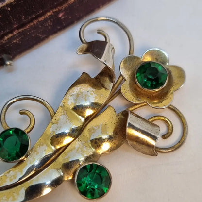 Broche vintage de plata broche flor diseño original. Años 80. Pin.