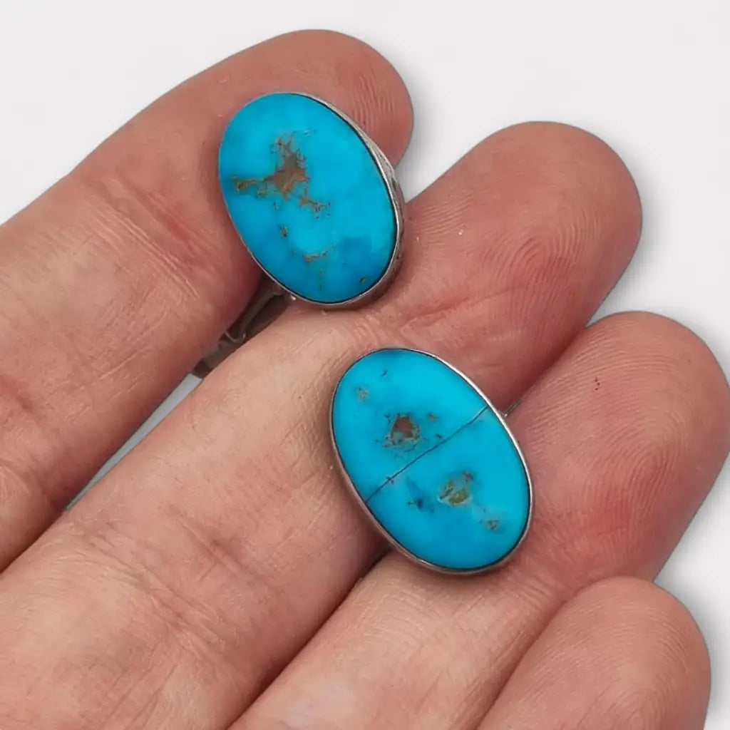 Gemelos Vintage de plata y turquesa regalos elegantes atemporales.