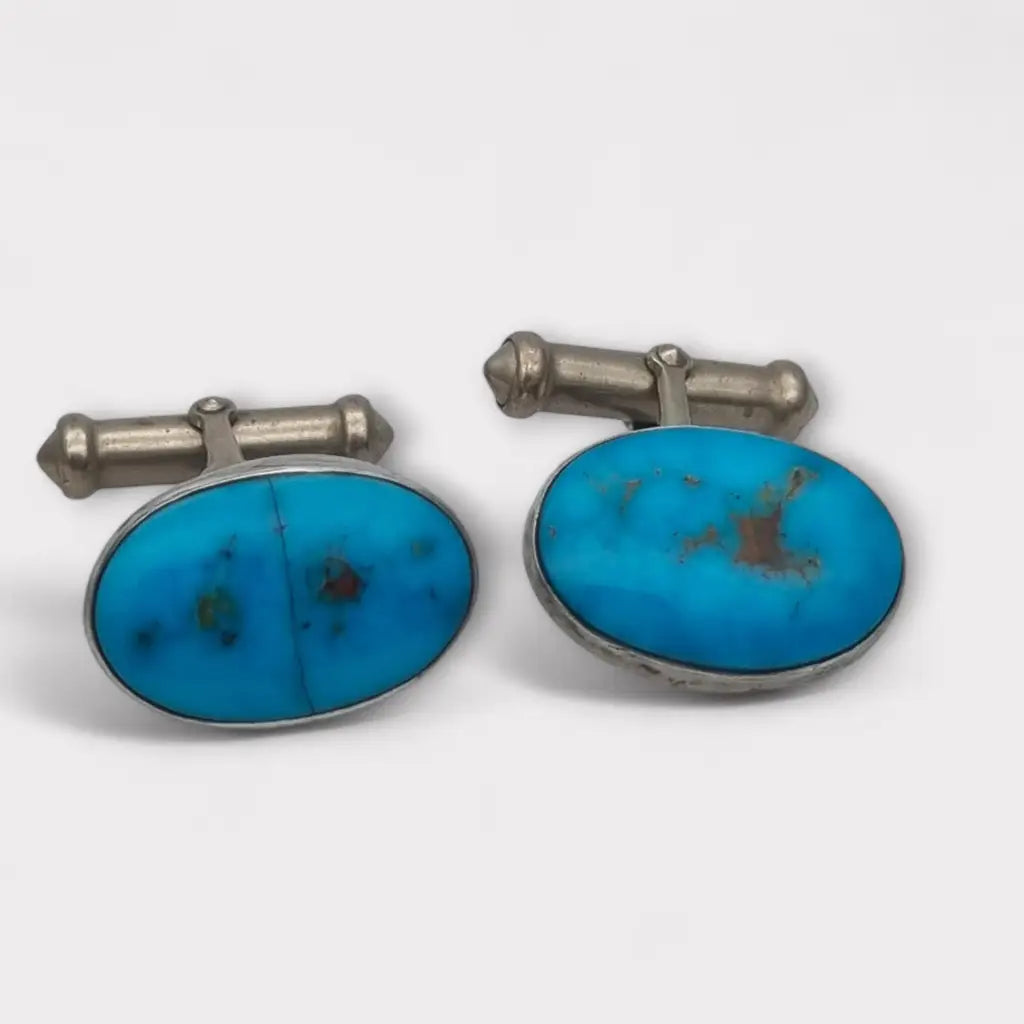 Gemelos Vintage de plata y turquesa regalos elegantes atemporales.