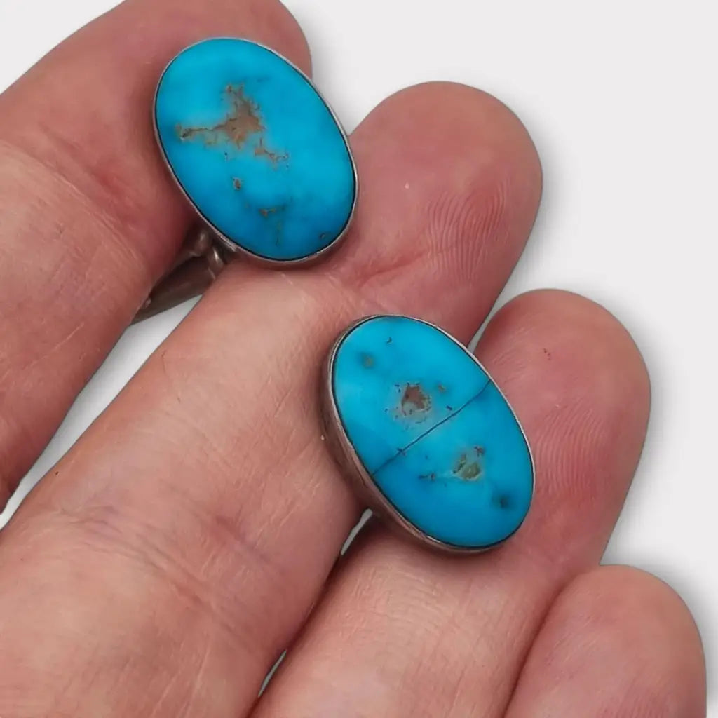 Gemelos Vintage de plata y turquesa regalos elegantes atemporales.