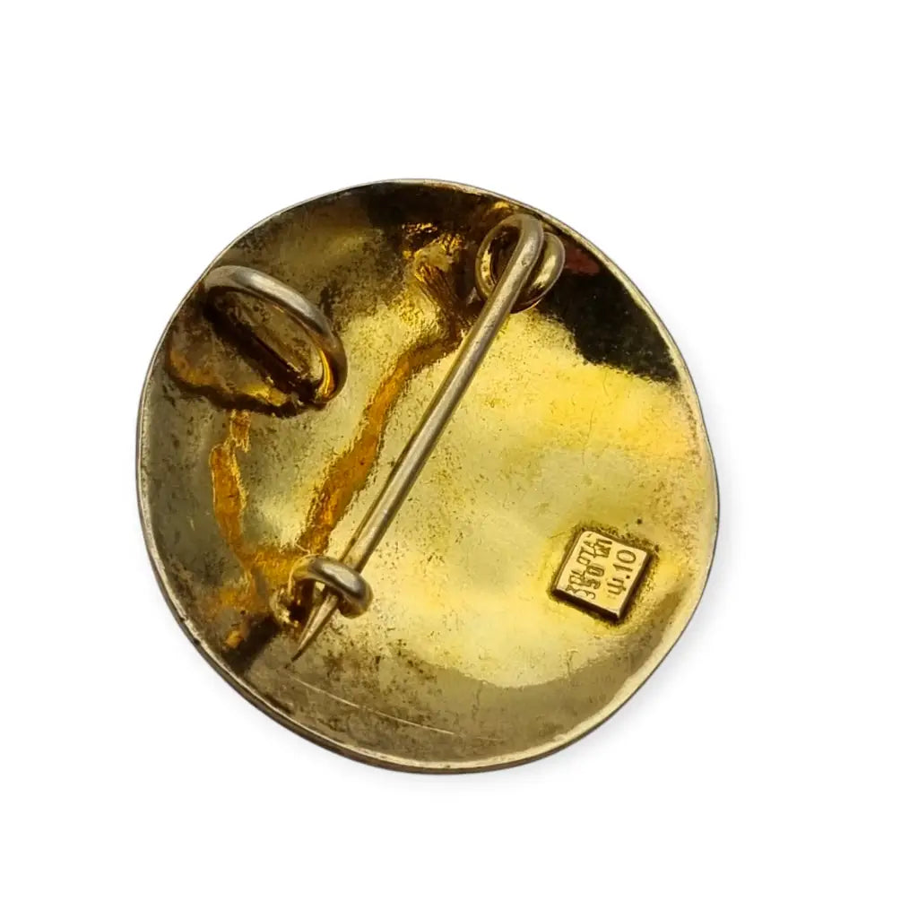 Broche Zolotas vintage plata 950 bañada en oro diseño griego clásico.