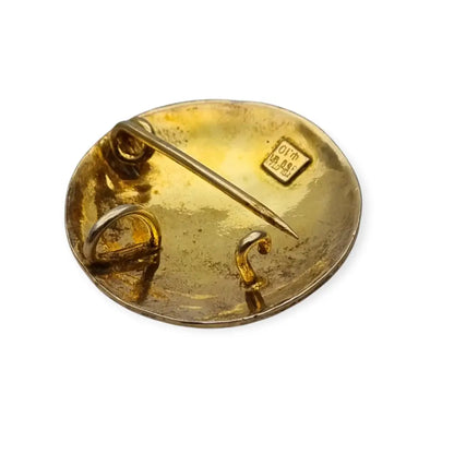 Broche Zolotas vintage plata 950 bañada en oro diseño griego clásico.