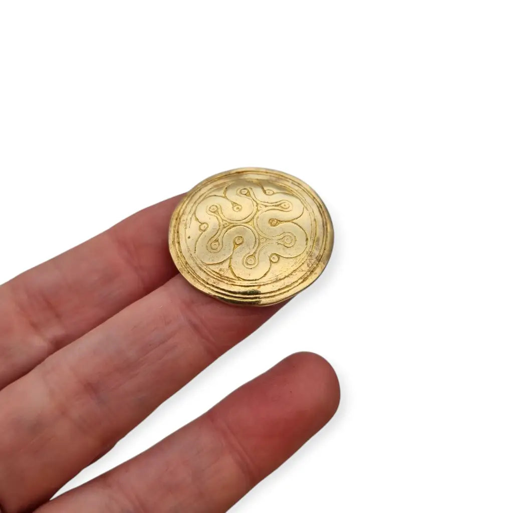 Broche Zolotas vintage plata 950 bañada en oro diseño griego clásico.