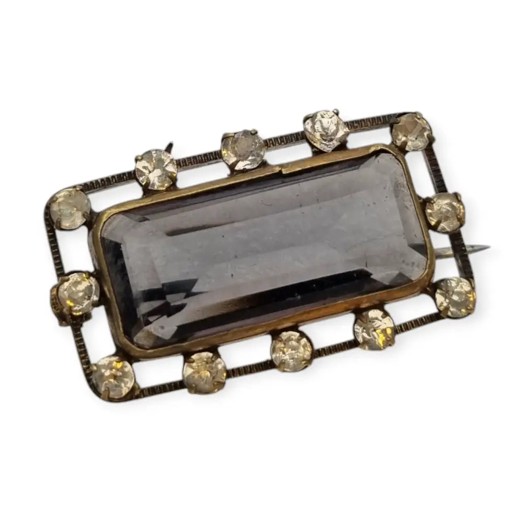 Broche victoriano rectangular de pedrería para mujer regalo coleccionable