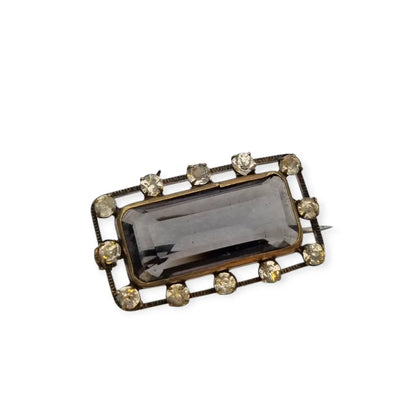 Broche victoriano rectangular de pedrería para mujer regalo coleccionable