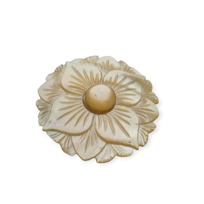 Antiguo broche de nácar tallado en forma flor regalos para mujer 1940.