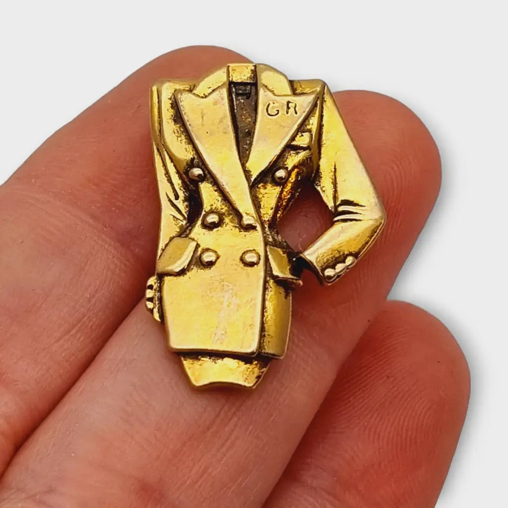 Broches de oro vintage Georges Rech ropa moda parisina lujo joyería