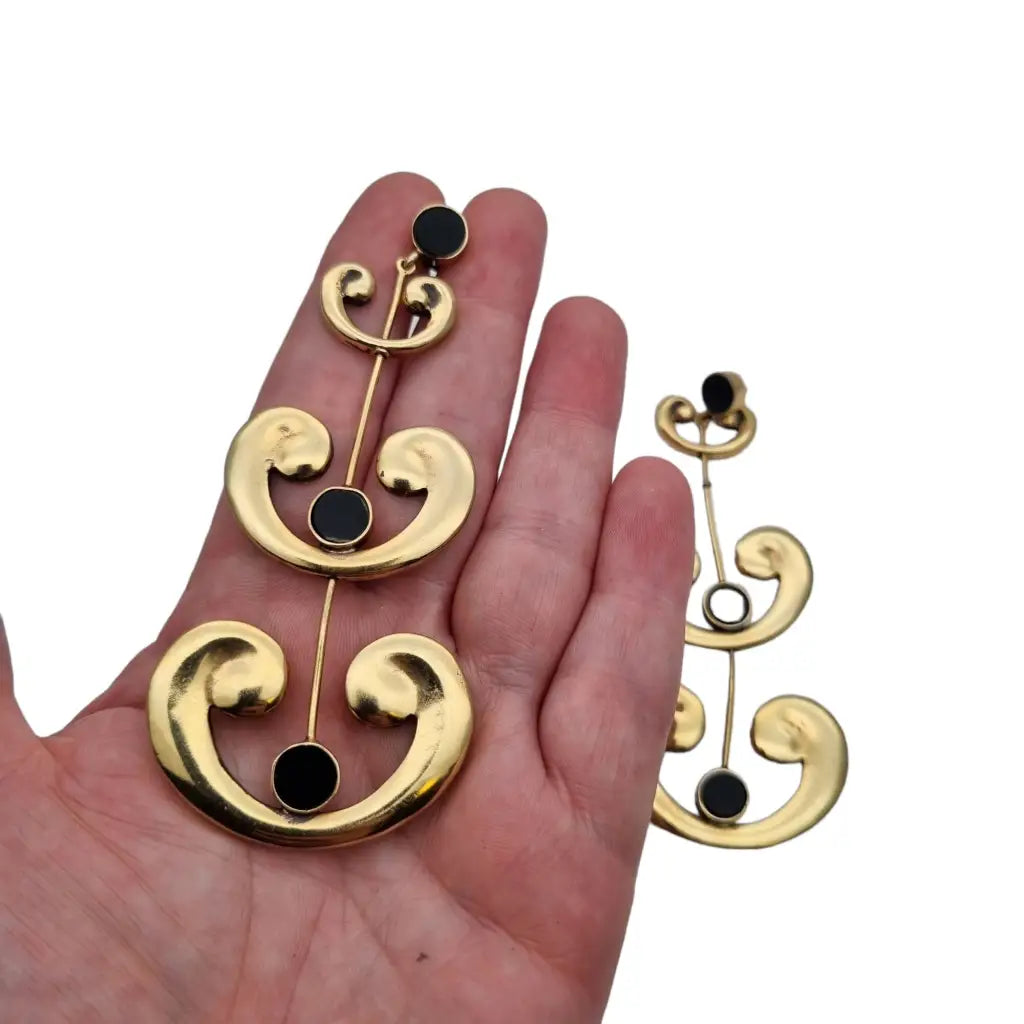 Pendientes vintage de lágrima demasiado grandes joyas doradas pendientes