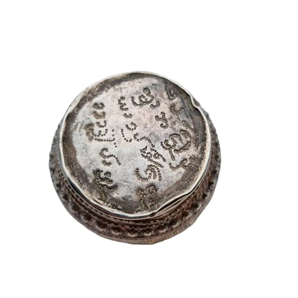 Caja de plata ley joyas orientales repujadas caja vintage con flores grabadas