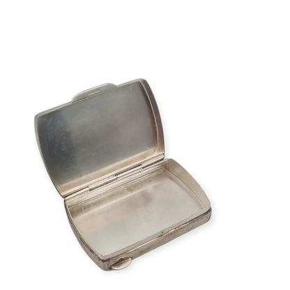 Caja italiana de plata 800 con decoración guilloché estilo clásico años 80-90.