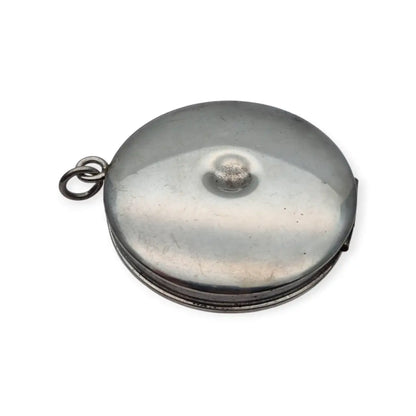 Caja porta viático antigua en plata 925 hostiario vintage con símbolo cristiano